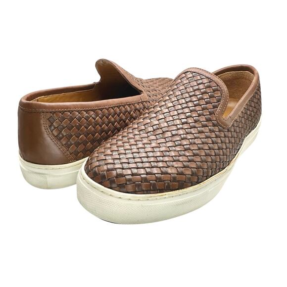 Massimo Dutti | Men | Woven Brown Leather Extralight Loafers | EU 41 US 8 - Picture 1 of 12